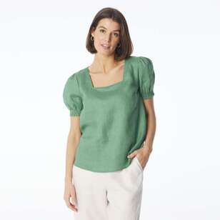 Khoko Edition Women's Shirred Cuff Top Moss