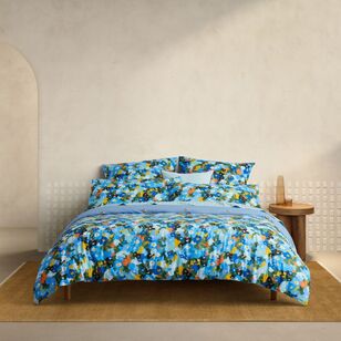 Sheridan Juni Cotton Percale Quilt Cover Set Blue