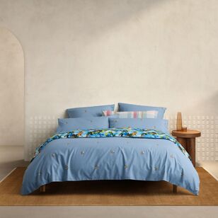 Sheridan Juni Cotton Percale Quilt Cover Set Blue