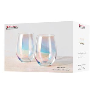 Maxwell & Williams Glamour Stemless Glass 560 ml Set of 2 Iridescent Gift Boxed