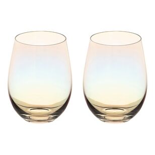 Maxwell & Williams Glamour Stemless Glass 560 ml Set of 2 Iridescent Gift Boxed