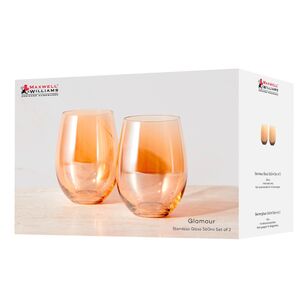 Maxwell & Williams Glamour Stemless Glass 560 ml Set of 2 Gold Gift Boxed