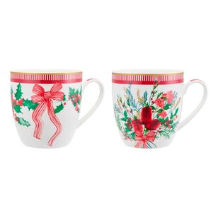 Maxwell & Williams Festive Flora Mug 340 mL Set of 2