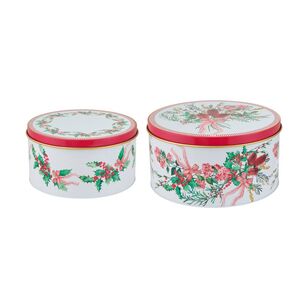 Maxwell & Williams Festive Flora Cake Tin Set of 2