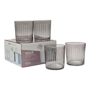 Artcraft Sicillia 380 ml Tumblers 4 Pack Smoke