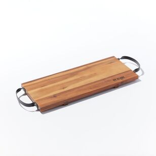 St Clare Acacia Medium Serving Board With Black Steel Handles