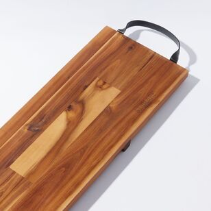 St Clare Acacia Large Serving Board With Black Steel Handles