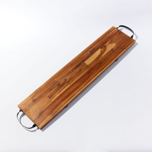 St Clare Acacia Large Serving Board With Black Steel Handles