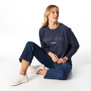 Khoko Collection Women's Paris Sweat Top Navy