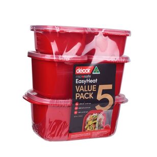 Decor Microsafe Oblong Assorted Containers 5 Pack