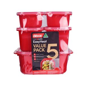 Decor Microsafe Oblong Assorted Containers 5 Pack