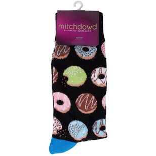 Mitch Dowd Men's Iced Donuts Socks Black & Pattern 41487