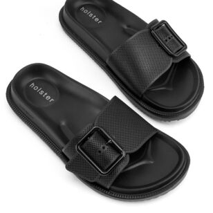 Holster Women's Laze Buckled Slides Black