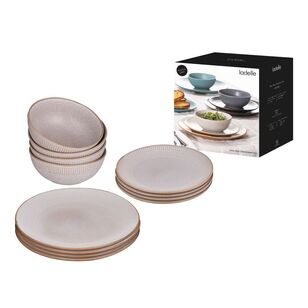 Ladelle Luna 12 Piece Dinner Set Natural