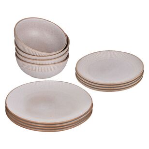 Ladelle Luna 12 Piece Dinner Set Natural