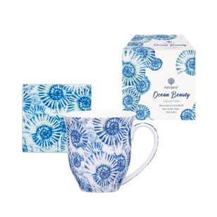 Ashdene Ocean Beauty Mug & Coaster Set Blue 380 mL