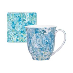 Ashdene Ocean Beauty Mug & Coaster Set Green 380 mL