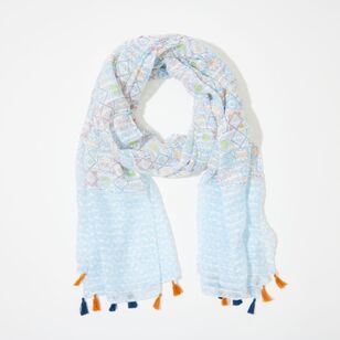 Khoko Women's Tile Print Scarf Blue