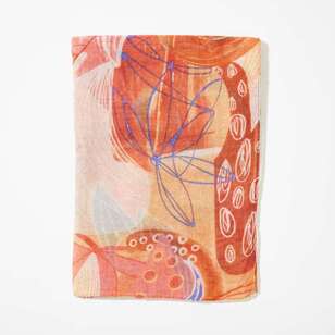 Khoko Women's Abstract Print Scarf Coral