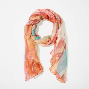 Khoko Women's Abstract Print Scarf Coral