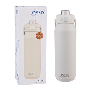 Oasis Capri 1 L Drink Bottle With Quick Release Lid Alabaster 1 L