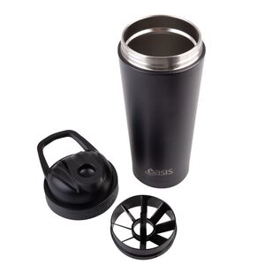 Oasis 700 ml Insulated Protein Shaker Black 700 mL