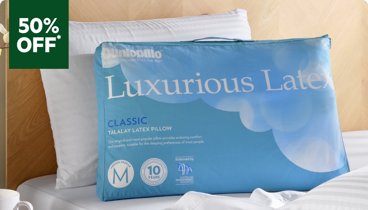 50% Off Latex & Memory Foam Pillows