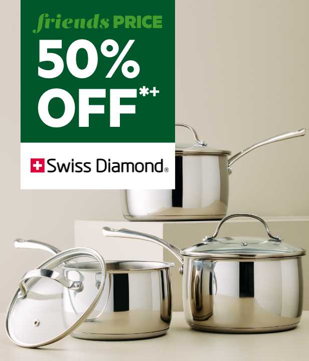 50% Off Full Priced Cookware & Kitchenware by Swiss Diamond