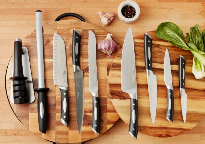 EatNeat Kitchen Knife Set with Cutting Board - Deluxe 18 Piece Home  Essentials All Black Knife Block Set, 6 Steak Knives, Kitchen Scissors,  Bottle